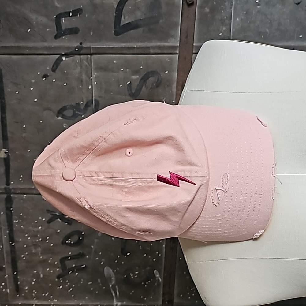Distressed lightning bolt baseball hat